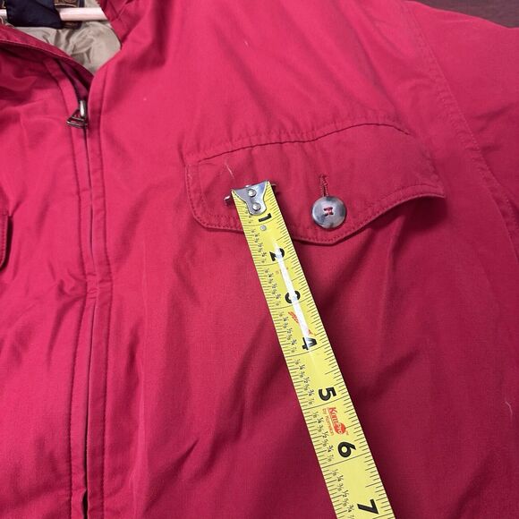 VTG Eddie Bauer Parka Mens Large Red Coat Down Feathers Outdoor Winter Details - Picture 9 of 10
